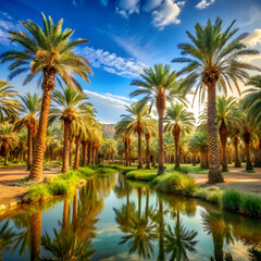 -lush-date-palm-trees-in-a-picturesque-oasis--