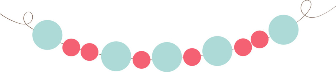 Vector Colorful Party Flags, Garlands Festive Decorations for Celebrations and Events