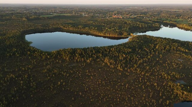 Ratnieku Lake, Sudas Pervs (Suda Swamp) In The Marshland Of Latvia, Europe.