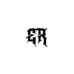ER monogram logo design letter text name symbol monochrome logotype alphabet character simple logo