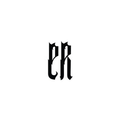 ER monogram logo design letter text name symbol monochrome logotype alphabet character simple logo