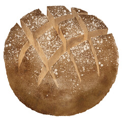 Watercolor cute bread