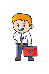 The man is holding a suitcase