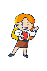 A woman is putting an ok sign on her finger