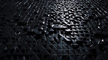 Obraz premium Abstract black background creates a modern geometric pattern suitable for backgrounds, packaging design, textiles, and digital art projects