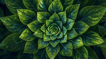 Fototapeta premium Green plant design captured from above