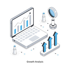 Growth Analysis  Isometric stock illustration. EPS File stock illustration