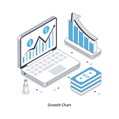 Growth Chart  Isometric stock illustration. EPS File stock illustration
