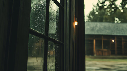 Rainy day serenity a window view