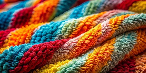 A Vibrant Tapestry of Fuzzy Stripes, Intertwined and Layered in a Symphony of Color