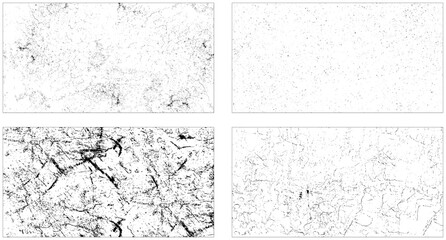 Grunge scratches and overlay dirty texture background vector. Set of Black and white grunge. Distress overlay texture.
