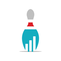 pin bowling analysis icon logo design template