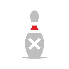 pin bowling icon logo design template