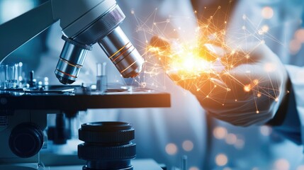 Medical technologist calibrating lab equipment with precision and care