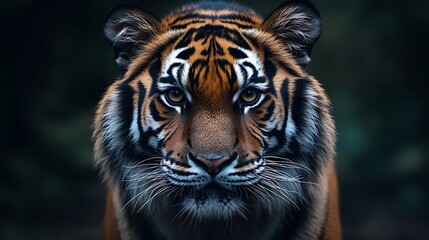 Fototapeta premium Fierce tiger intense gaze displayed in stunning wildlife images collection