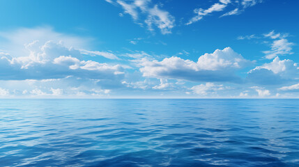 Obraz premium sea landscape. sky over calm sea. Blue sea and sunny sky on horizon over calm water