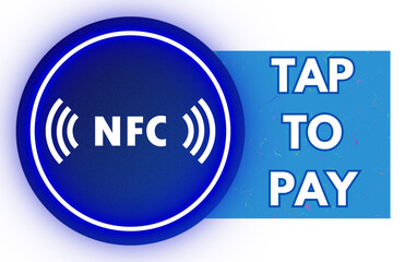 Contactless wireless pay sign logo. NFC technology contact less credit card.
