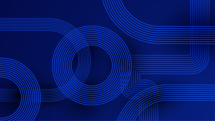 Abstract Geometric Blue Background with Lines