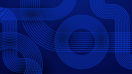 Abstract Geometric Blue Background With Modern Design Elements