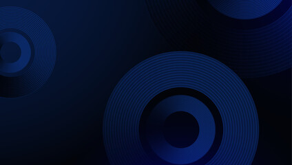 Abstract Geometric Blue And Black Background With Dynamic Shapes