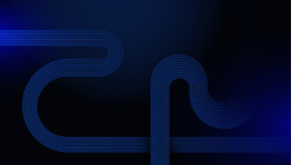 Blue Geometric Abstract Background With Lines and Patterns. Dynamic abstract blue geometric lines and curves modern, futuristic pattern. Ideal for design, technology, or digital concepts.