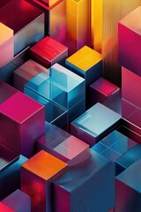 Obraz premium Contemporary 3D box icons, designed with sharp edges and vibrant details for modern visuals.