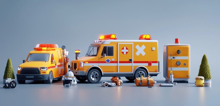 High-contrast, detailed 3D emergency icons with a sleek modern touch.
