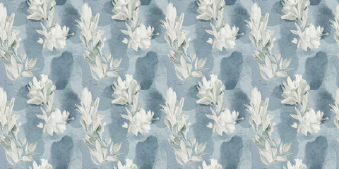 Soft blue watercolor texture: A seamless pattern of soft, textured watercolor paper in gentle shades of blue, evoking a calm and serene aesthetic