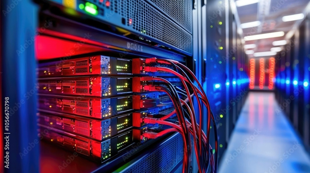 Fototapete Enhancing data center efficiency for optimal performance in modern workspaces