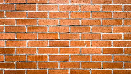 A close-up view of a red brick wall with visible mortar lines, showing texture and structure.

