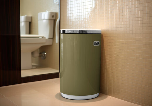 Bathroom Waste Bin Mockup With Generative AI