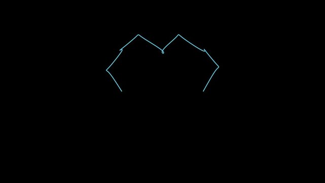 A mesmerizing animation of the L&eacute;vy C-curve fractal, evolving from a simple line to an intricate snowflake-like pattern through 12 iterations, rendered in glowing blue against black.