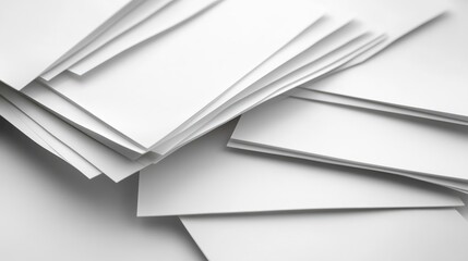 A pile of white paper with several sheets positioned on the surface