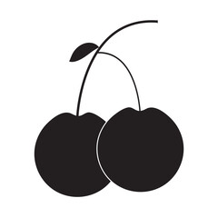cherry fruit icon. fresh fruit isolated on white background. vector illustration.