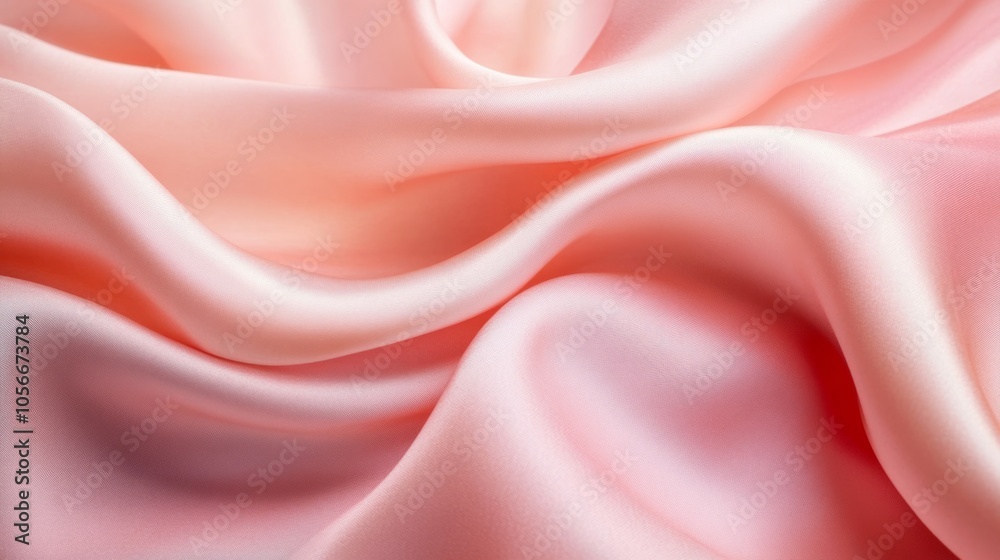 Poster a pink fabric with a wave pattern