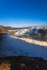 Gullfoss in a cold march day in iceland