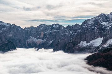 Cloudy autumn day in the italian alps