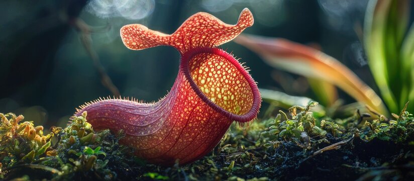 Speck Nepenthes Ampularia The Only Type Of Pitcher Plant That Is Vegetarian Taken From One Of The Western Sumatran Swamps