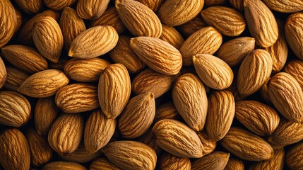 Fototapeta premium Heap Of Raw Almonds Nuts Background