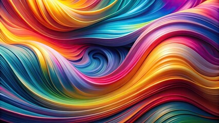 Abstract fluid swirls and colorful waves in a dynamic composition