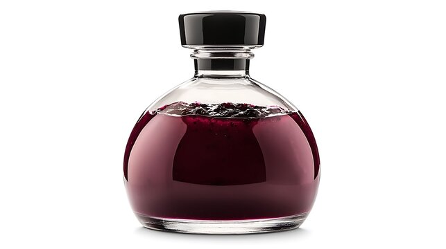 recommend clip art: Glass Bottle with Red Liquid and Black Cap