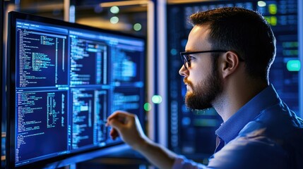 Navigating choices a person analyzing options on a computer in a digital workspace