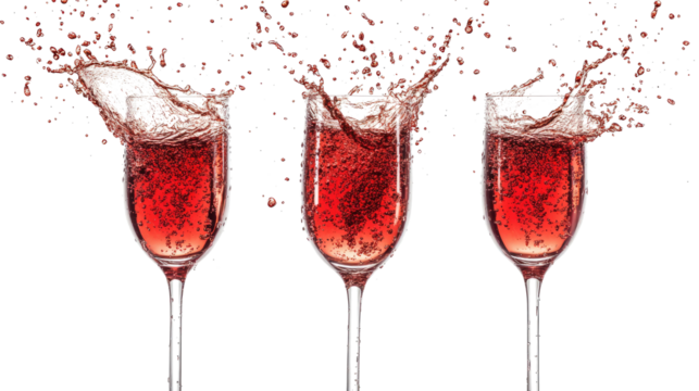 Red Wine Glasses Clinking in a Festive Toast Generative AI - Powered by Adobe