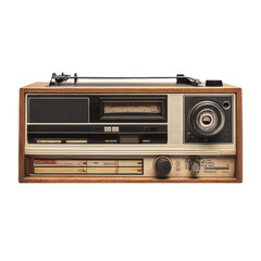 Fototapeta premium Retro Wooden Radio with Tape Deck and Tuner