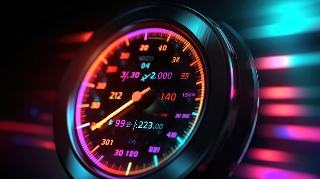 Close up of a  speedometer