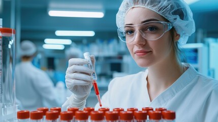 Medical technologist analyzing blood samples in a laboratory setting for accurate testing