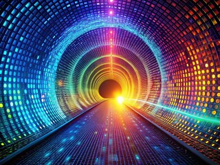API Data Flow Tunnel:  Software Development and Business Concept Illustration