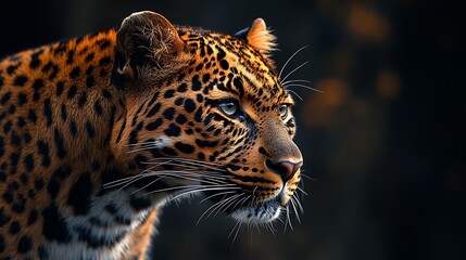 Obraz premium Intense gaze wallpapers with fierce leopard in powerful visuals