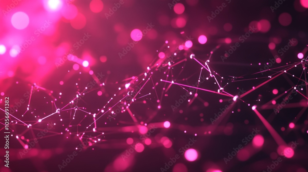 Poster a pink background with a lot of dots and lines