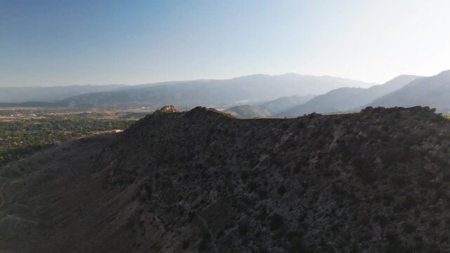Skyline drive at sunset in Canon City, Colorado drone flight 4k